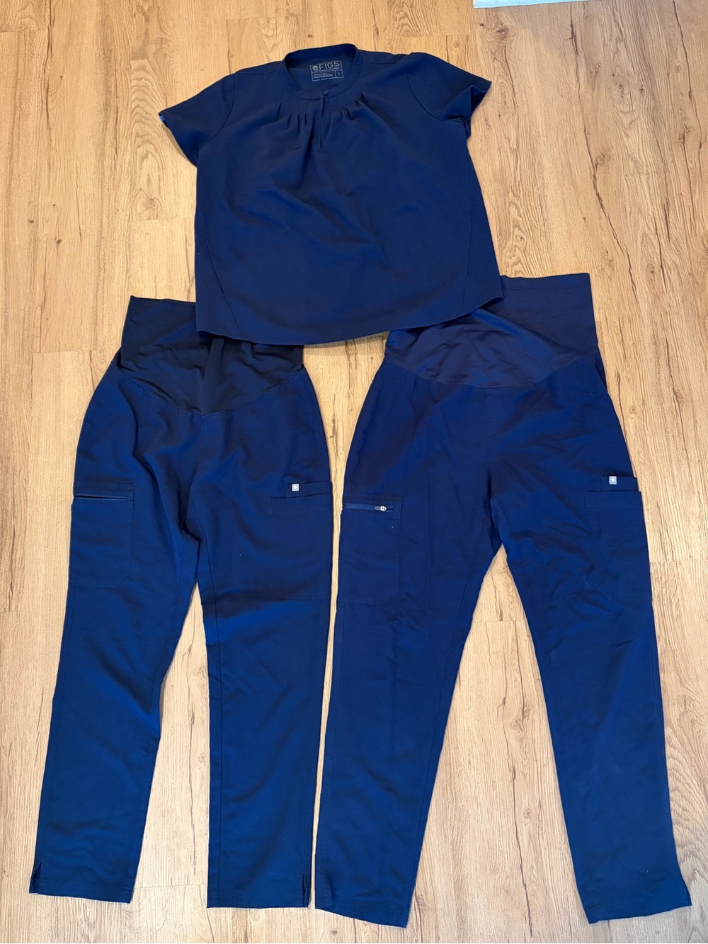Figs Navy maternity Straight-Leg Scrub set